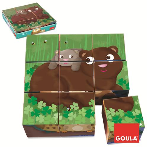 Goula Puzzle 9 Cubes Animaux de la Forêt